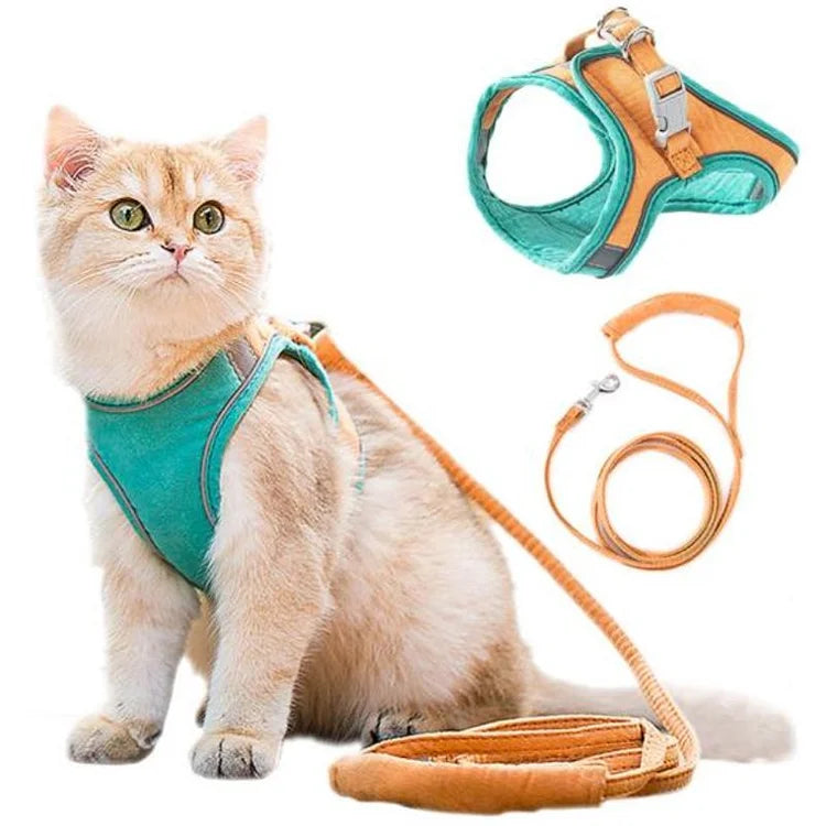 Canadian-Carto Cat Vest Harness Leash Set