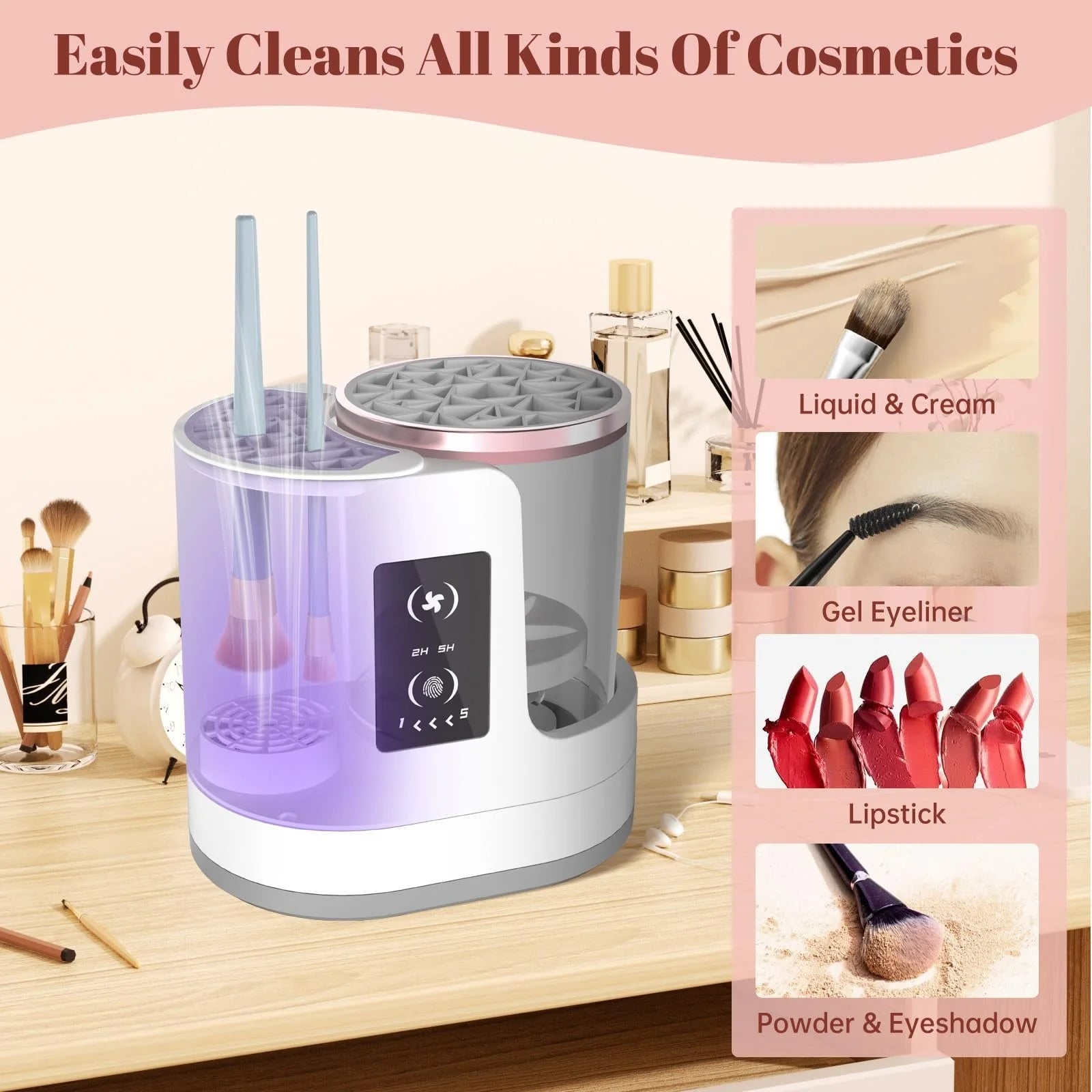 Canadian-Carto 3 in 1 Electric Makeup Brush Cleaner