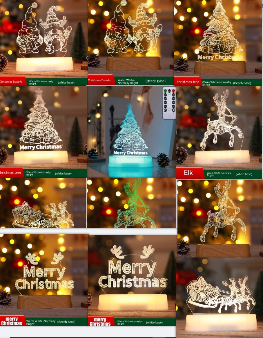 Canadian-Carto Christmas 3D Acrylic LED Night Lamp