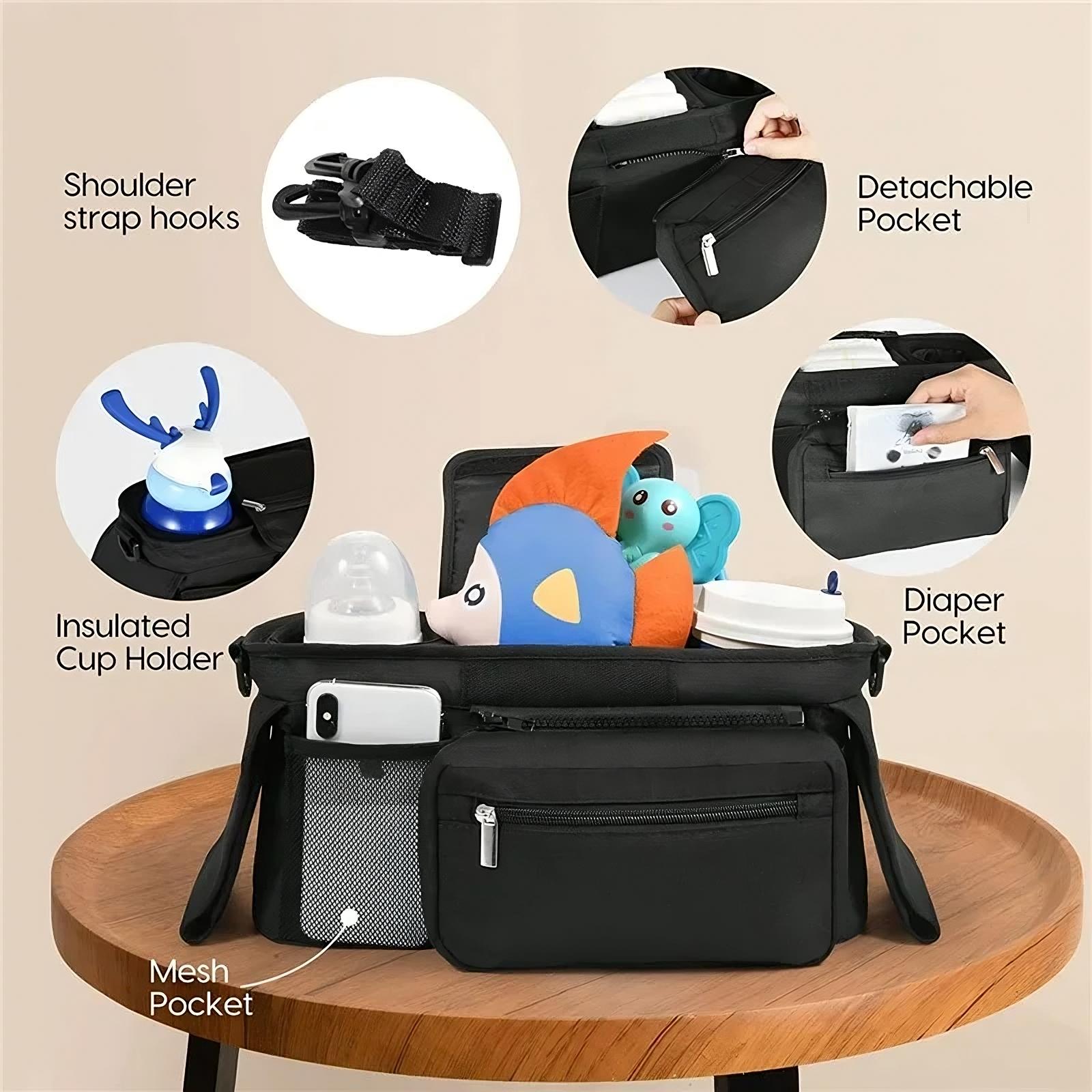 Canadian-Carto Baby Stroller Manager With Non-Slip Strap