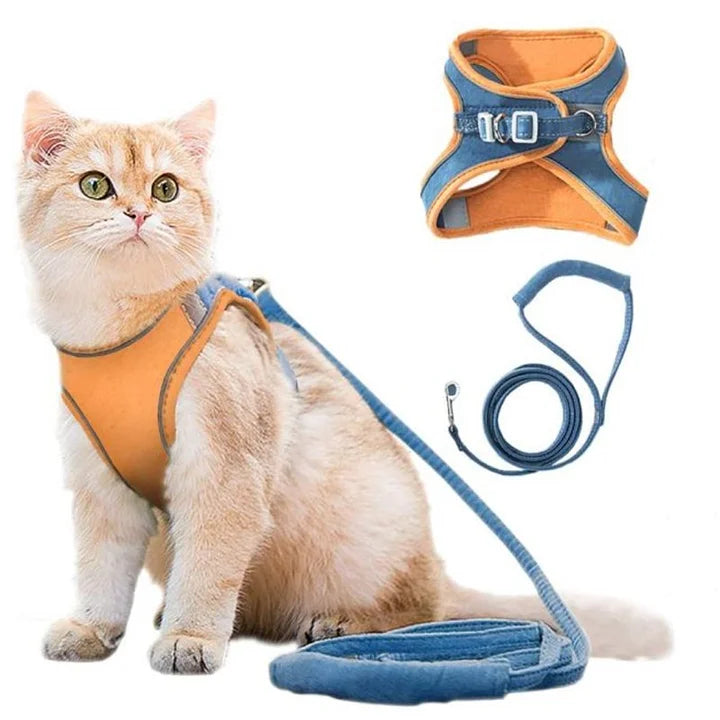 Canadian-Carto Cat Vest Harness Leash Set