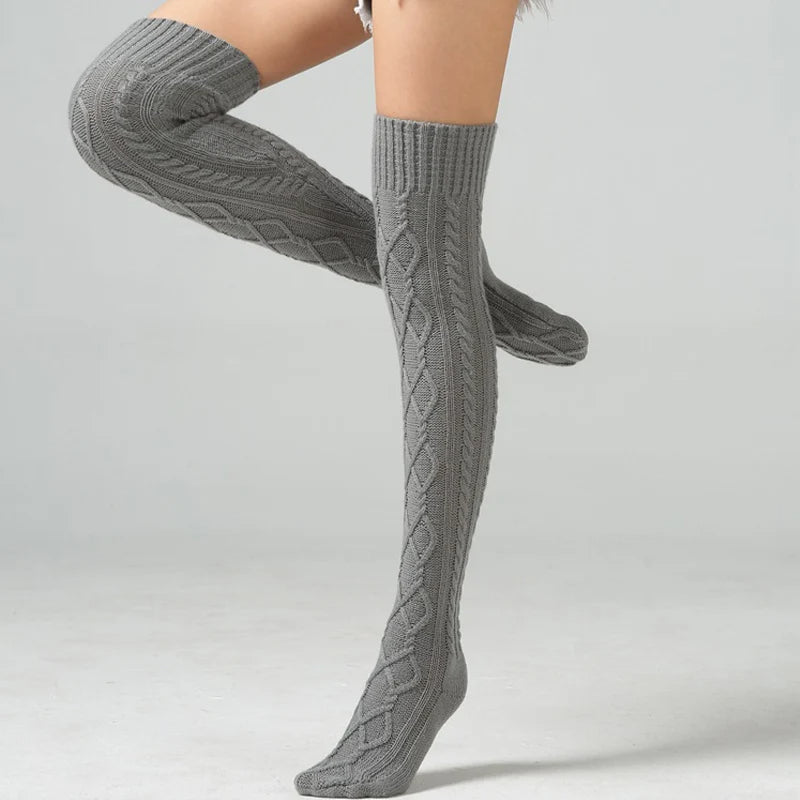 Canadian-Carto Winter Wool Over Knee Socks