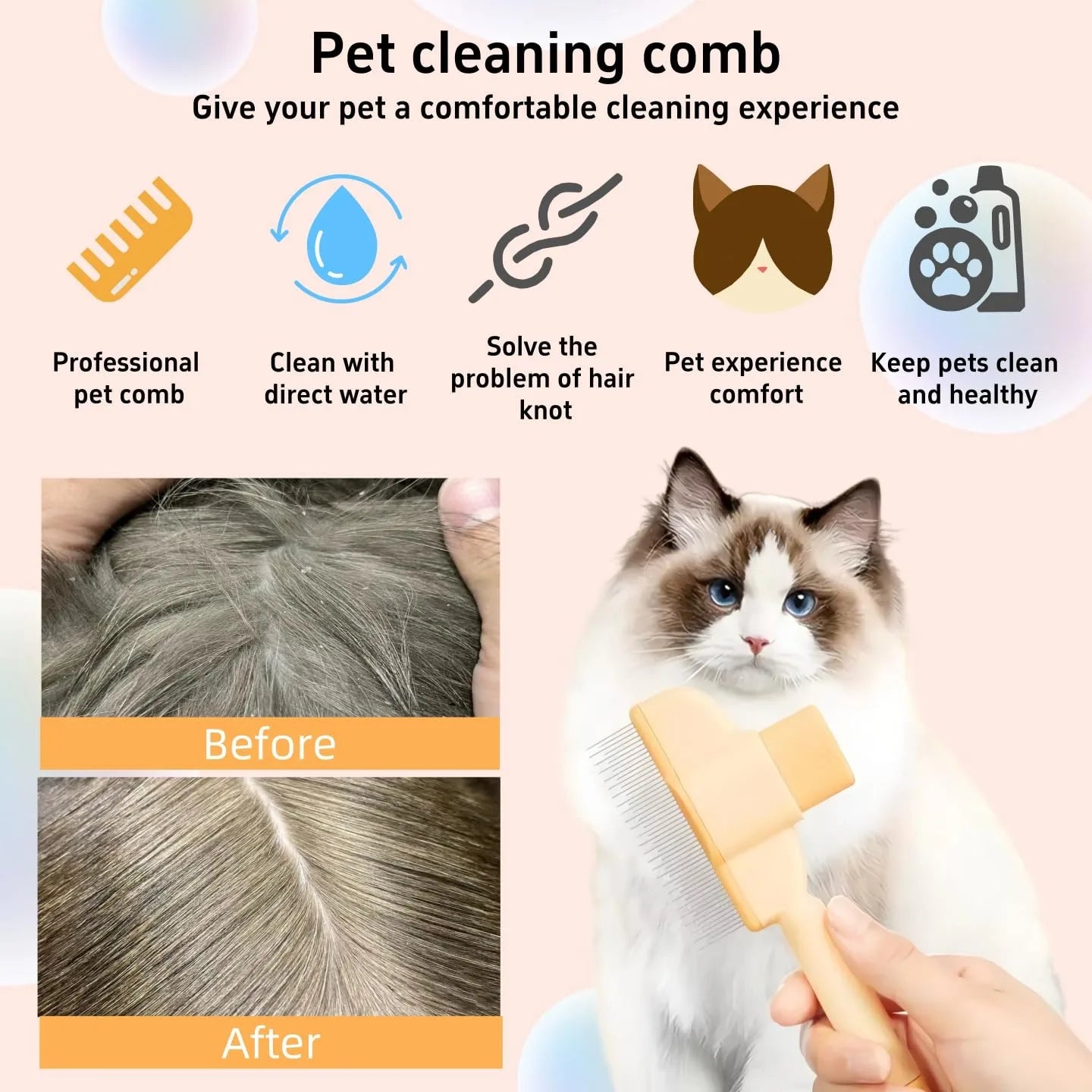 Canadian-Carto Pet Hair & Flea Comb