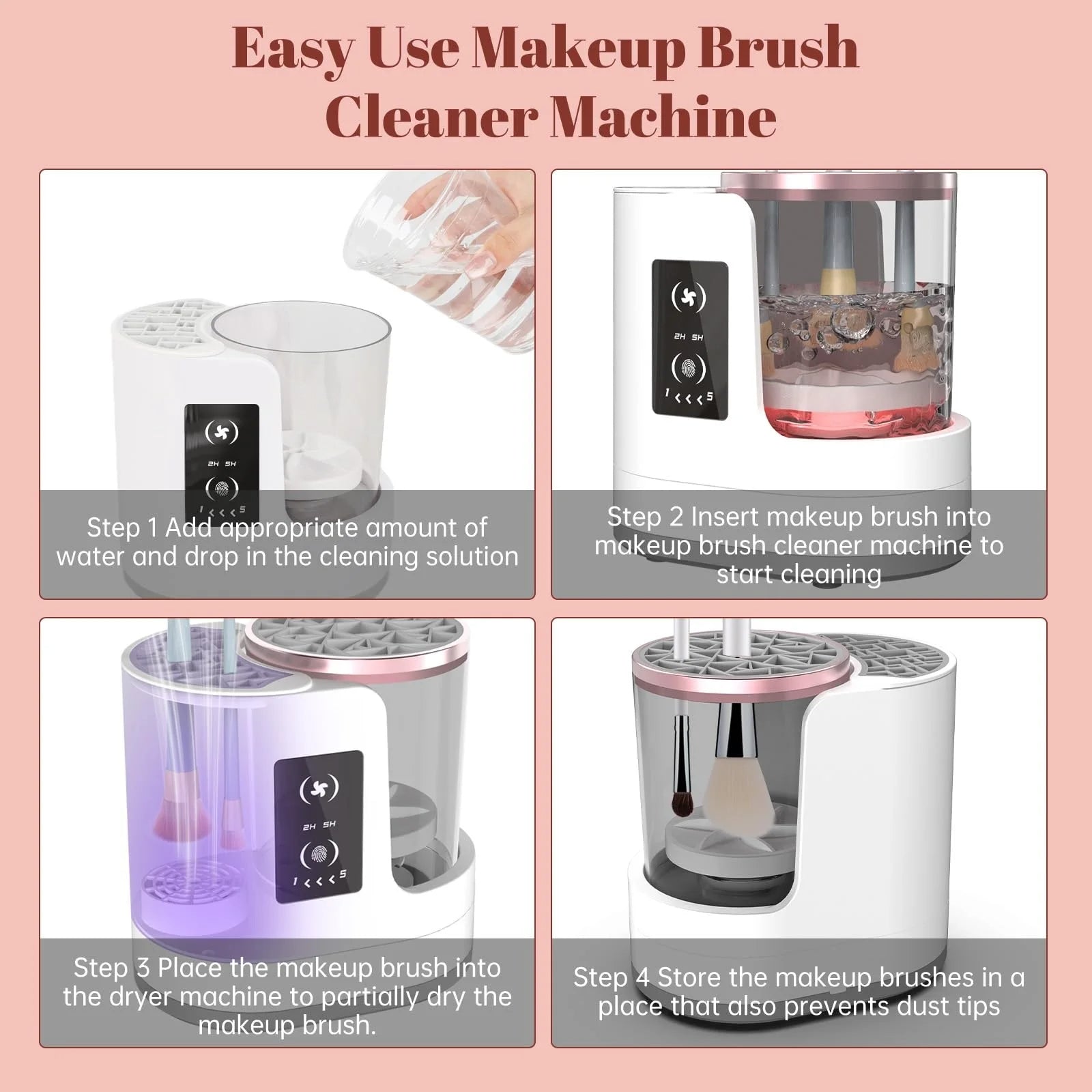 Canadian-Carto 3 in 1 Electric Makeup Brush Cleaner