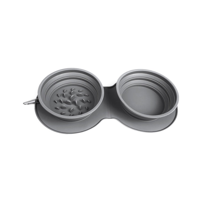 Canadian-Carto Silicone Foldable Slow Feeding Pet Bowl