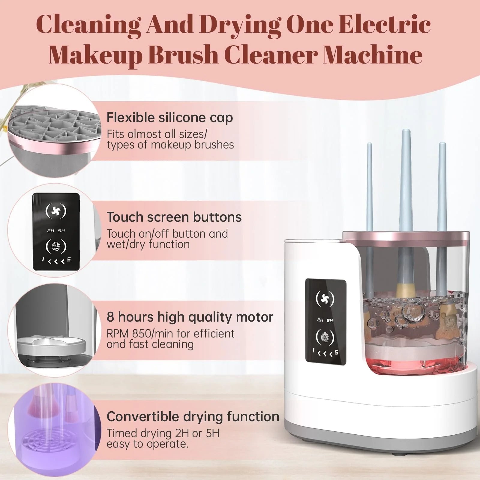 Canadian-Carto 3 in 1 Electric Makeup Brush Cleaner